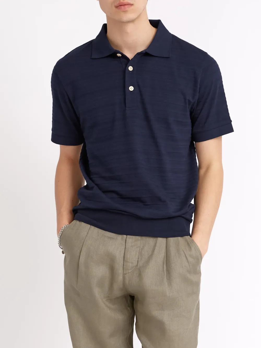 Navy Casual Style Short Sleeve Polo Shirt