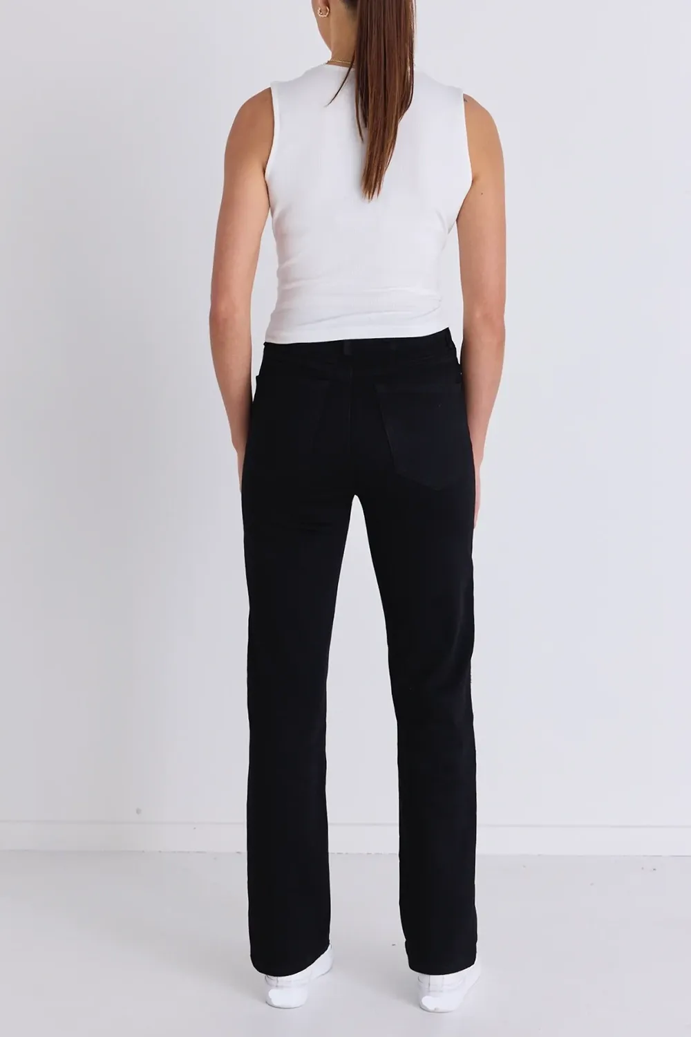 Black High - Waist Straight Jeans