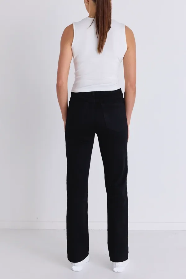 Black High - Waist Straight Jeans