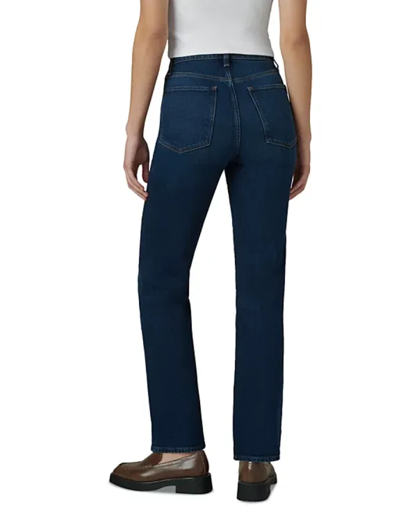 Blue Straight Leg High Rise Jeans
