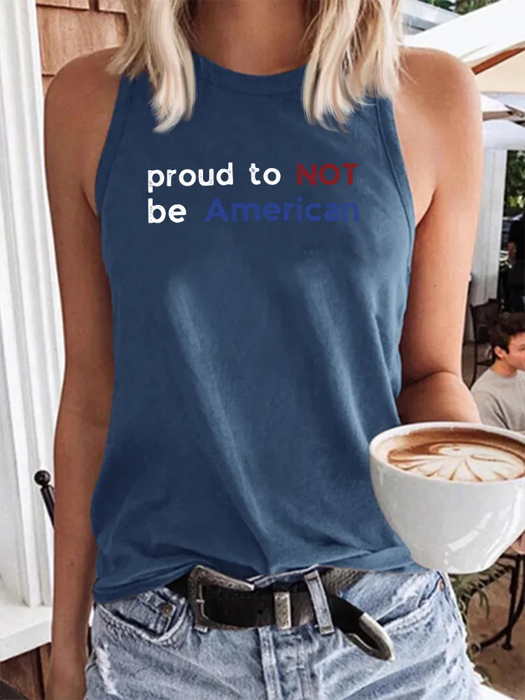 Women's Proud To Not Be American Crew Neck Vest