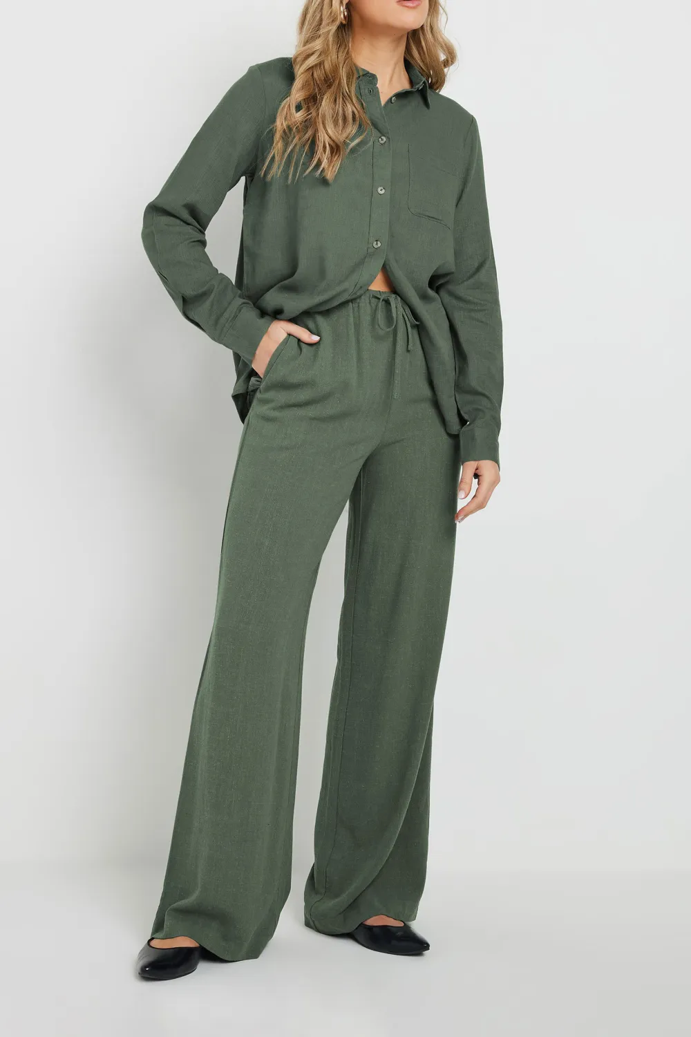 Solid Color Linen Shirt