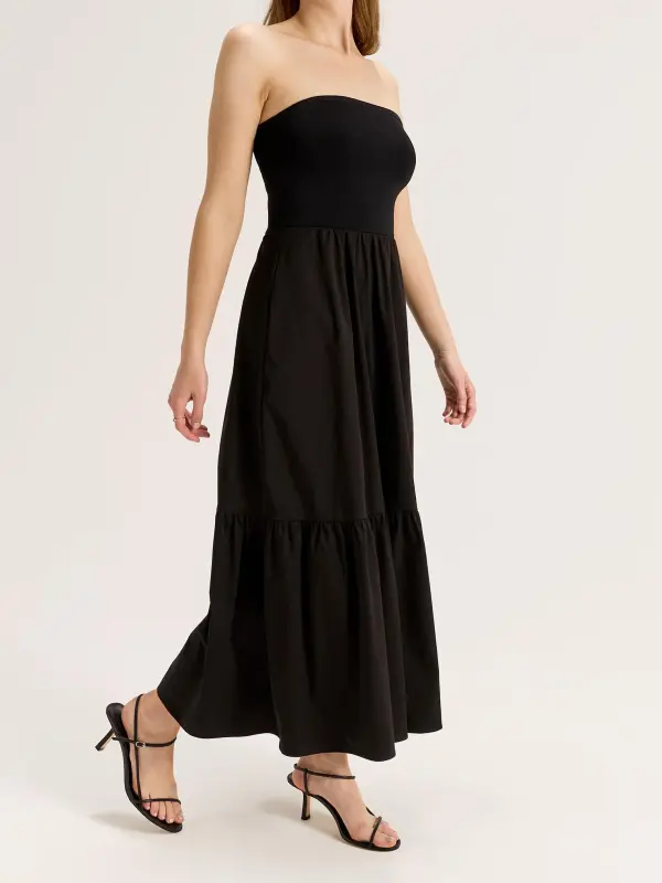 Elegant Black Sleeveless Maxi Dress