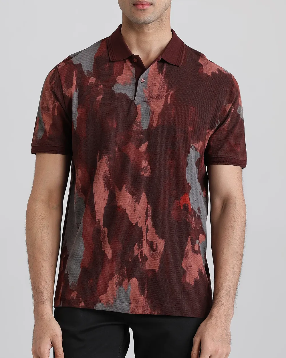 Retro nostalgia Abstract Rust Polo Shirt