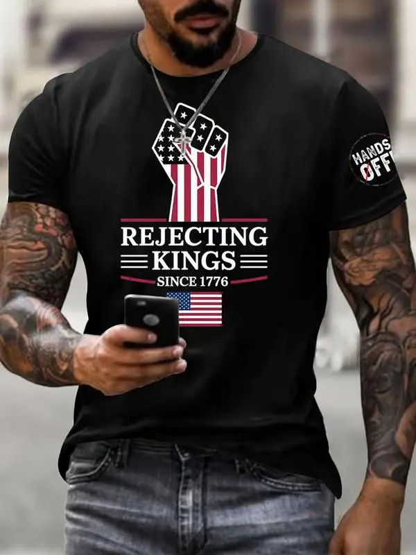 Men's Fashion Casual American Kingless Short-Sleeved T-Shirt