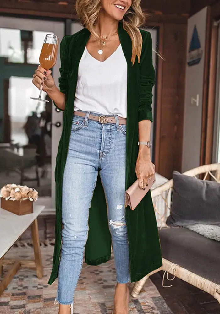 Cheering My Way Velvet Kimono Coat