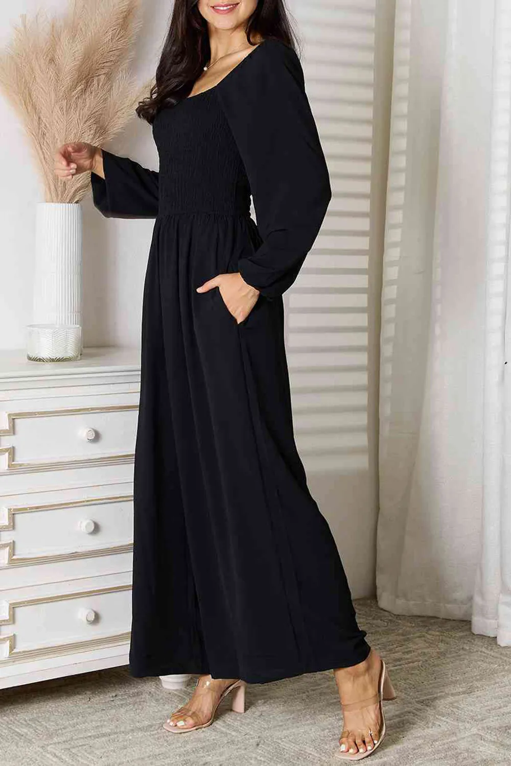 Black Minimalism Tasteful Off-The-Shoulder Jumpsuit