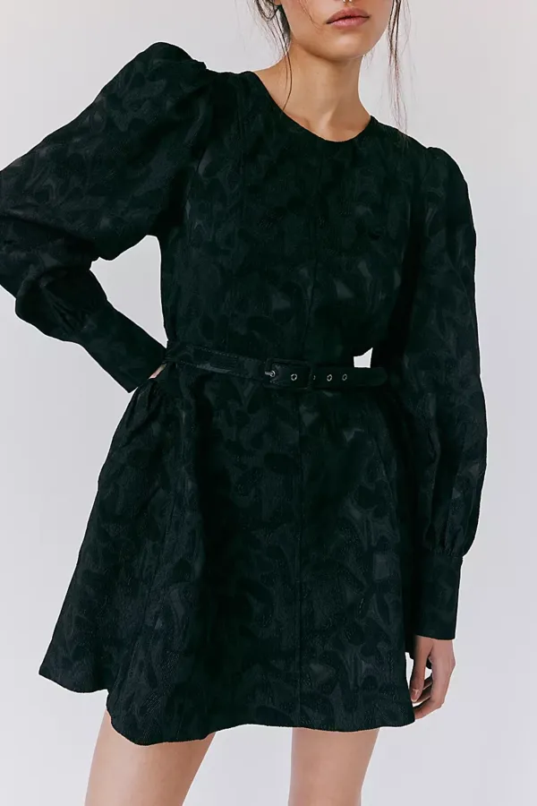 Puff Sleeve Leopard Print Mini Dress