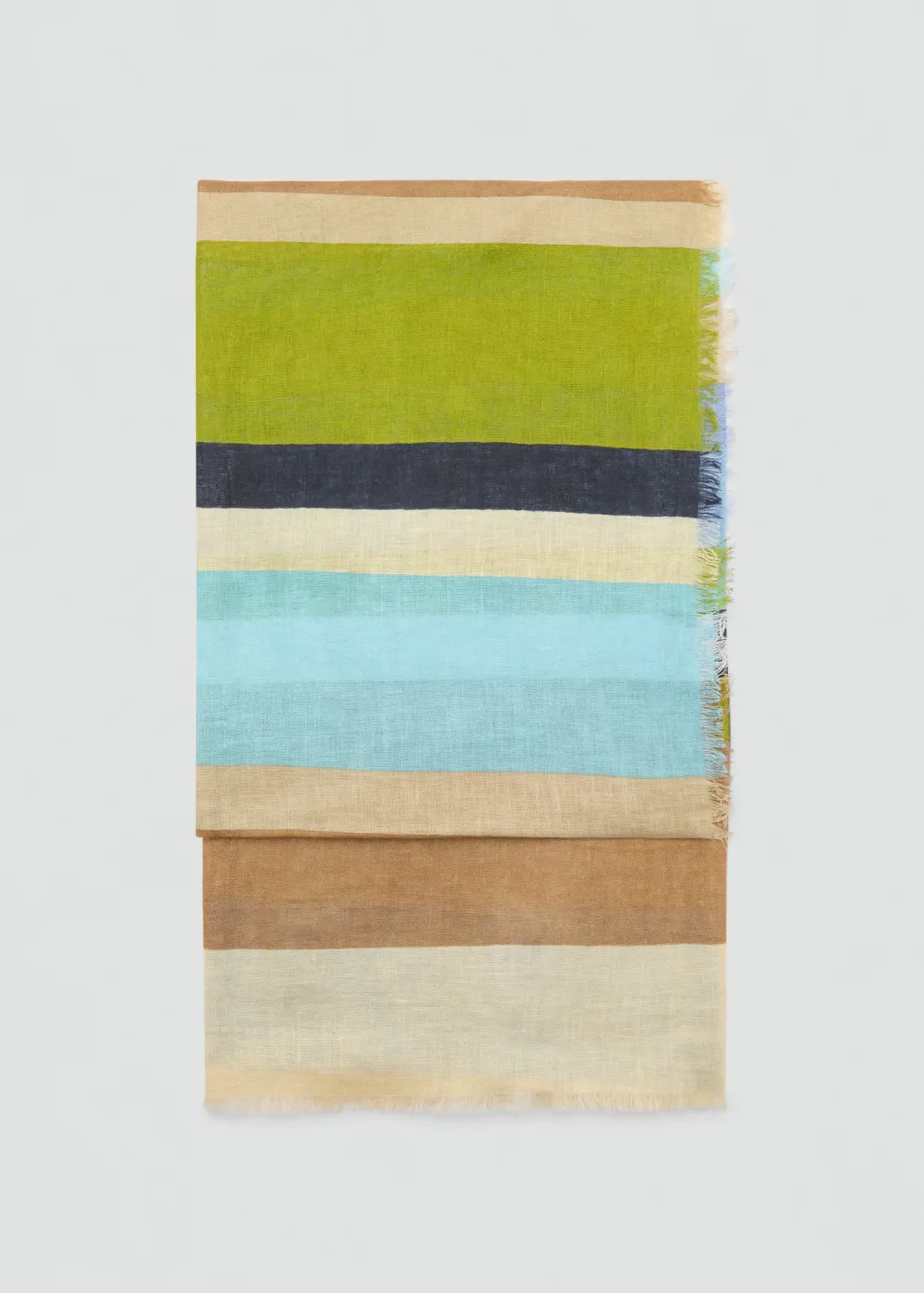 Striped Linen-Blend Casual Style Scarf