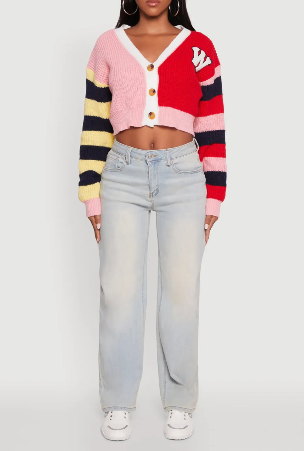 Striped Contrasting Cardigan