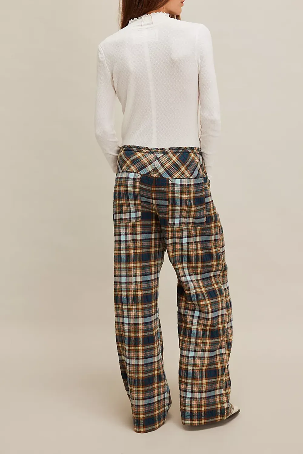 Plaid Wide Leg Pants