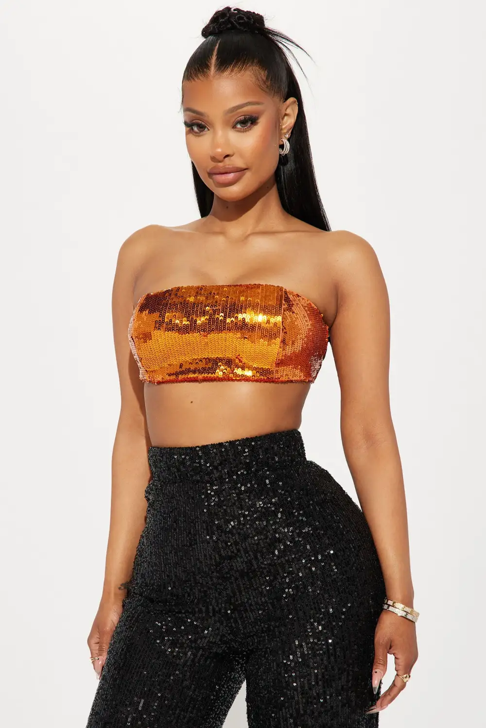 Nemara Sequin Top - Orange