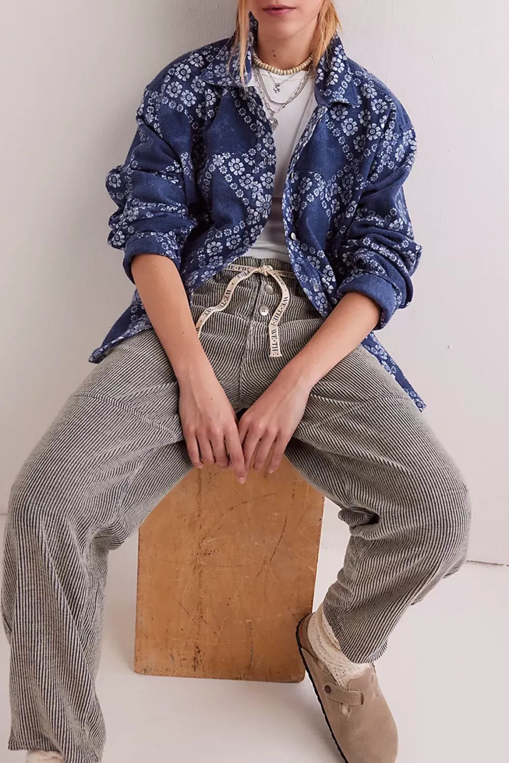 Bandana Print Button Front Shirt