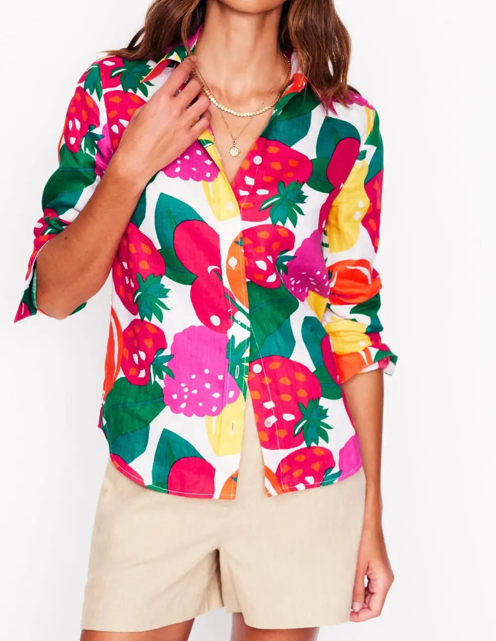 All-Over Print Linen Shirt