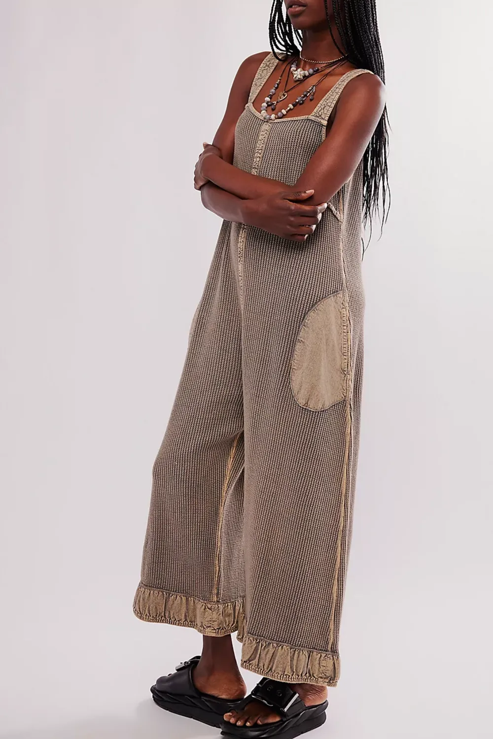 Sleeveless Striped Wide Leg Jumpsuit