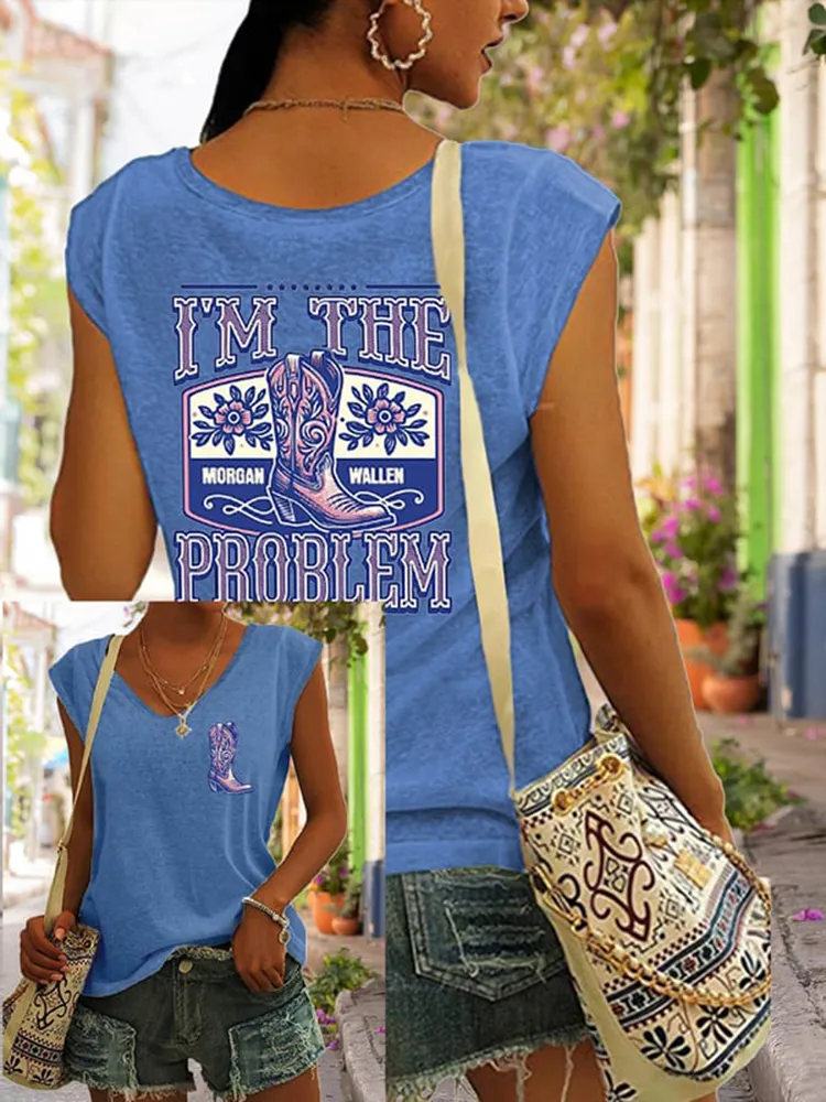 Women'S I'M The Problem V-neck sleeveless vest