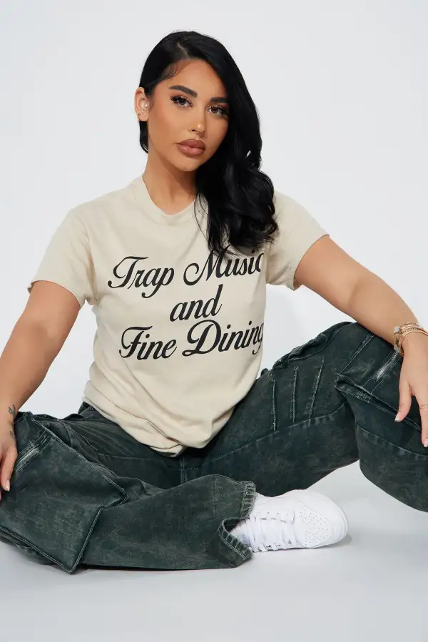 Finer Things In Life Graphic Tee - Beige