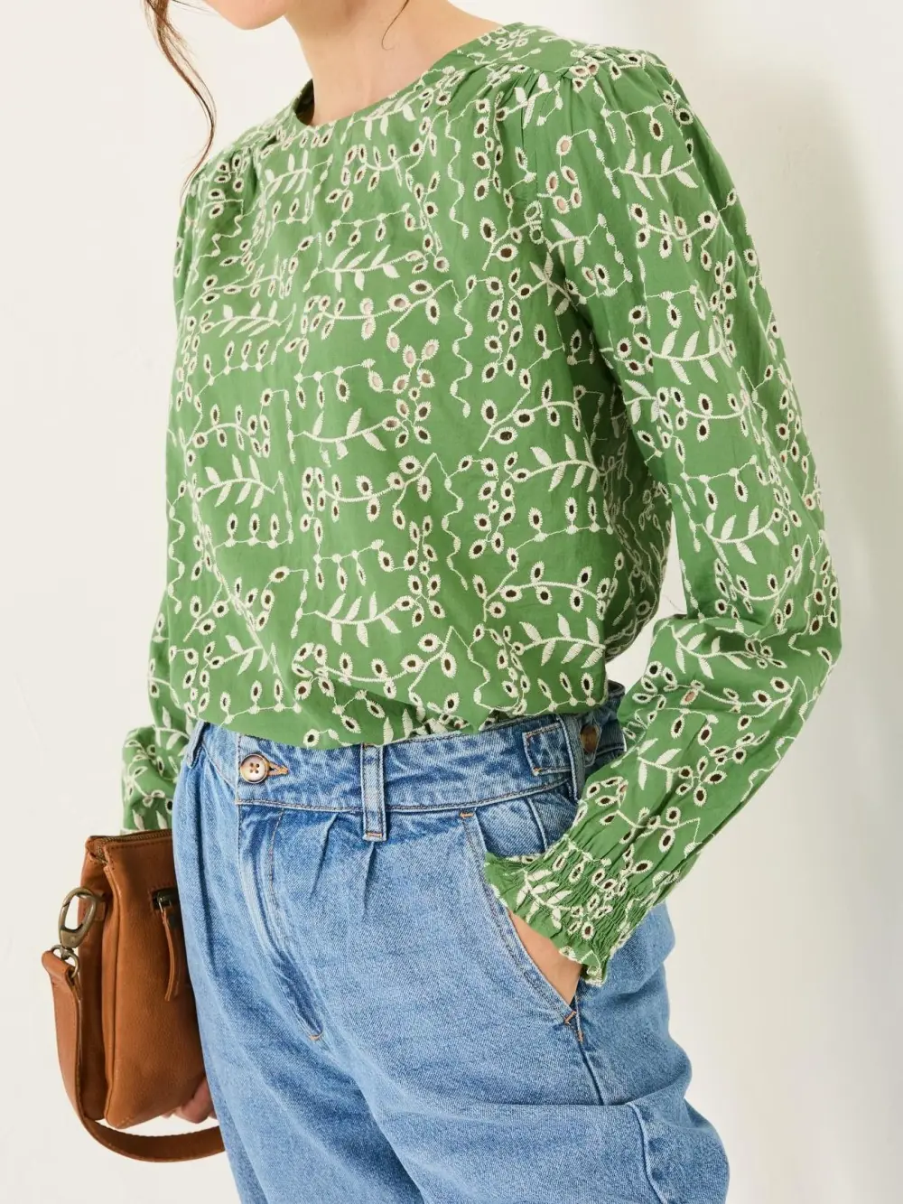 Light Green Embroidered Blouse