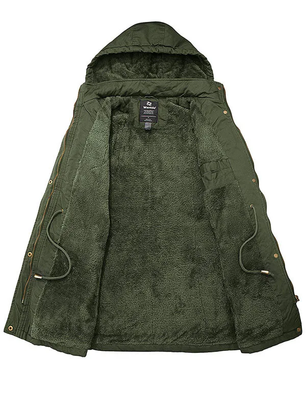 Women's winter Sherpa lining parka warm jacket with detachable hood