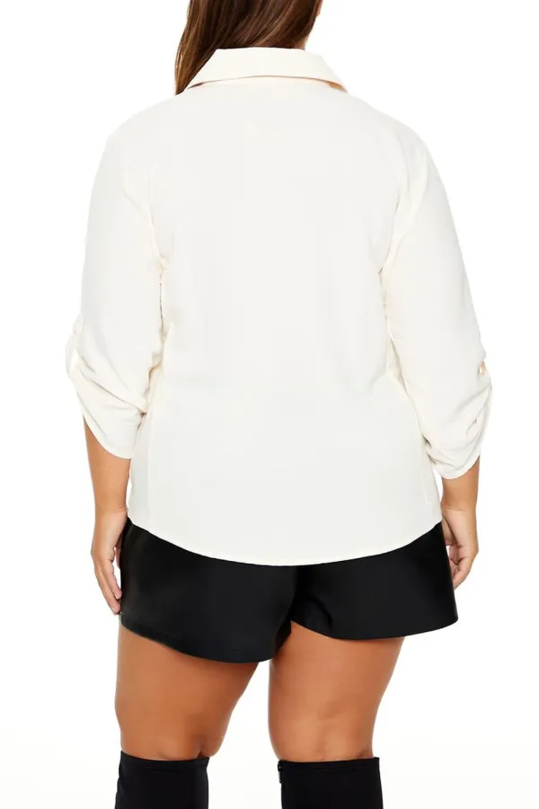 Plus Size Roll-Tab Sleeve Shirt
