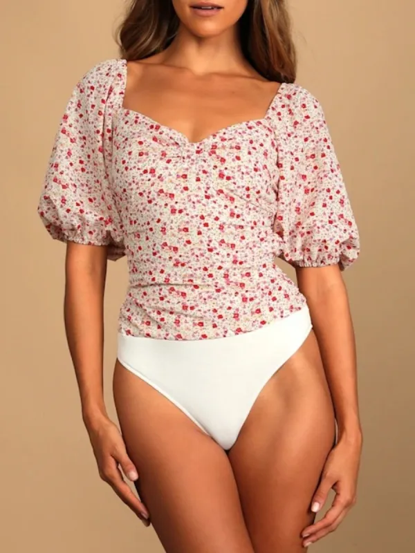 Floral Half Sleeve Bodysuit