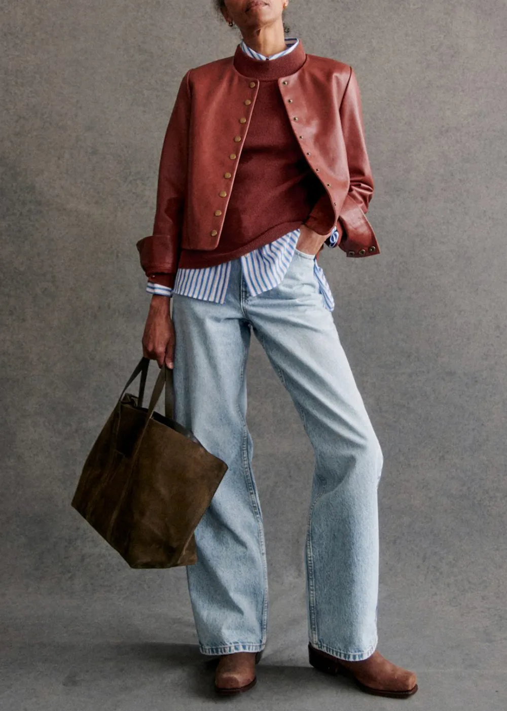 High-Rise Straight-Leg Loose Jeans