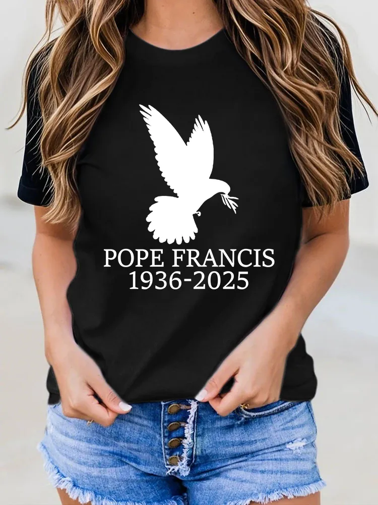 Women's Thank You Father 1936-2025 Print Short Sleeve Round Neck Cotton T-Shirt