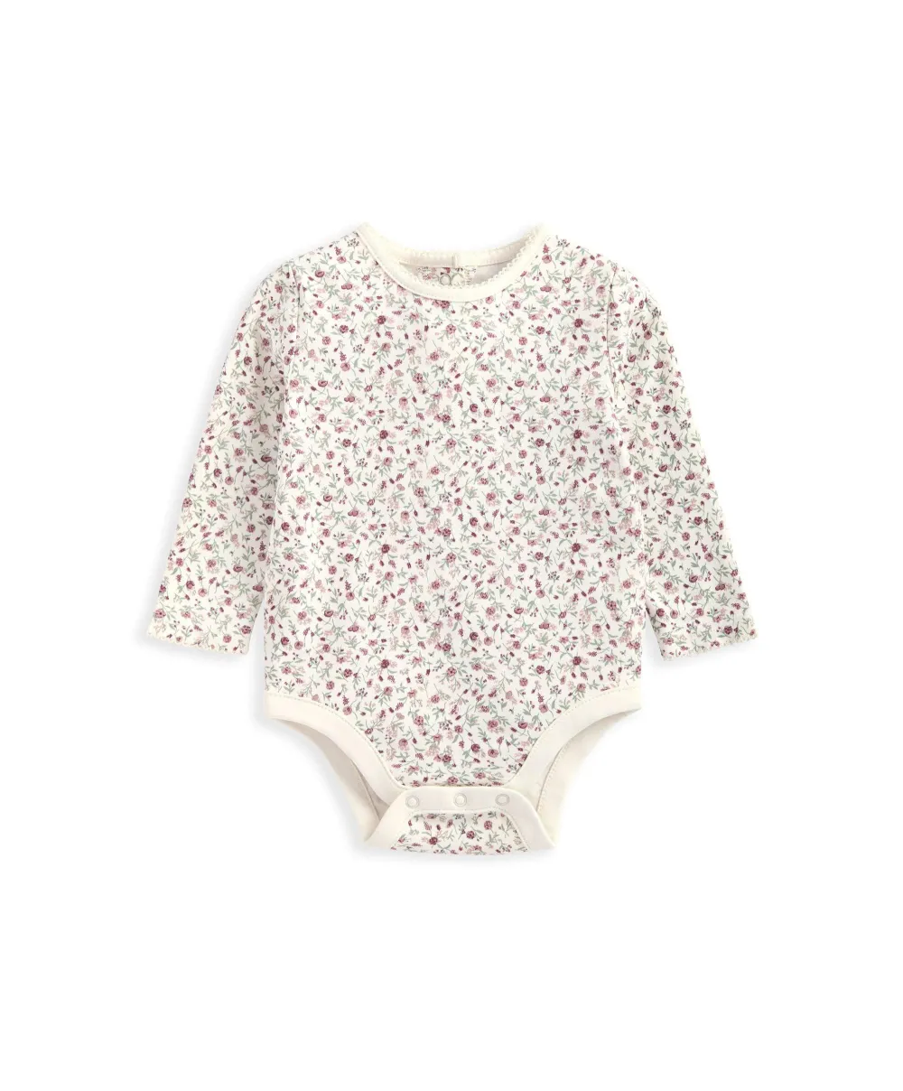 Winter Ditsy Floral Bodysuit & Pinafore Dress (2 Piece)