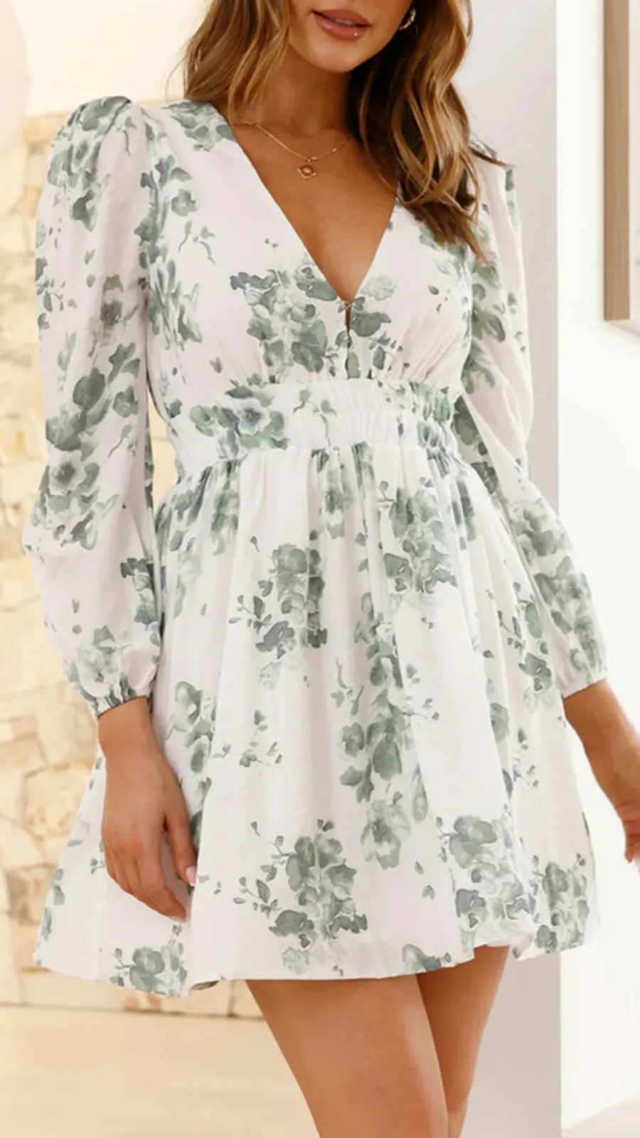 Elasticated Waist Band Mini Dress