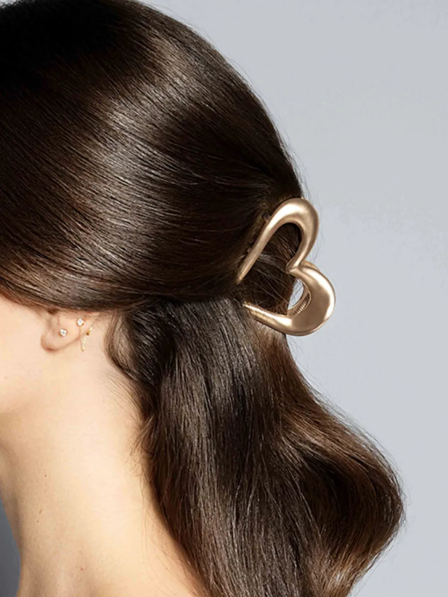 Golden Heart Hair Claw
