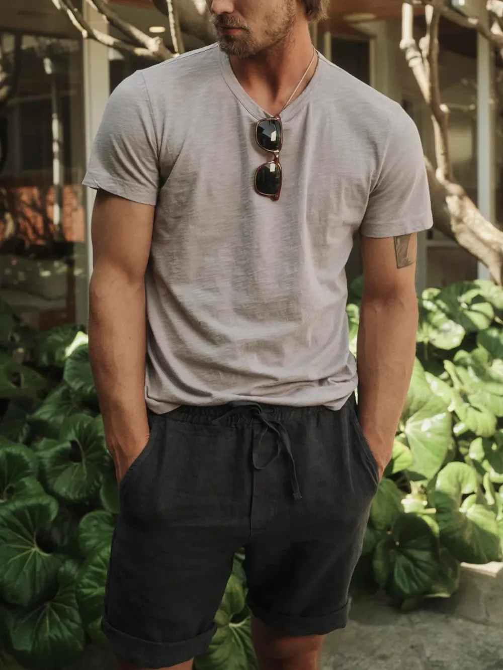 Men's Low Saturation Colors Cotton T-Shirt