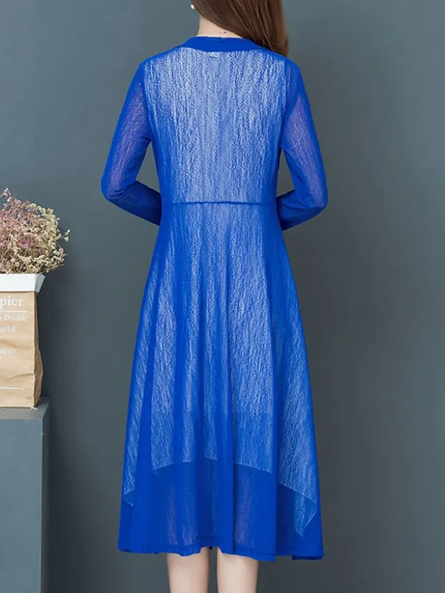 Women's Casual Jacket Long Coat Regular Fit Breathable Casual Jacket Spring Summer Long Sleeve Solid Color White Black Wine Outdoor Street Daily