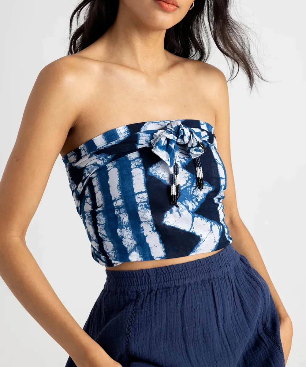 Indigo Print Casual Style Wrap