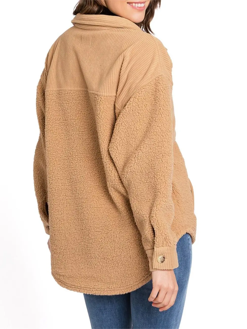 Button Up Sherpa Shacket