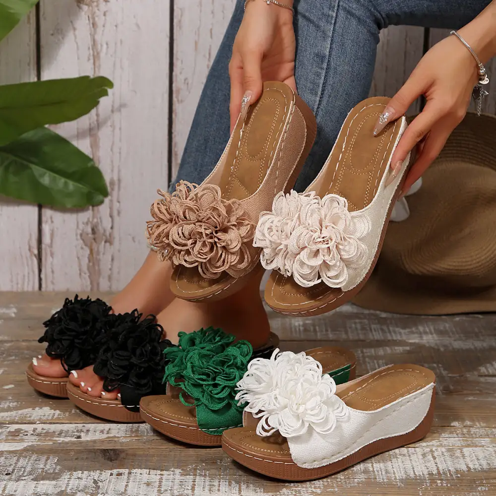Plain Front Slide Sandals