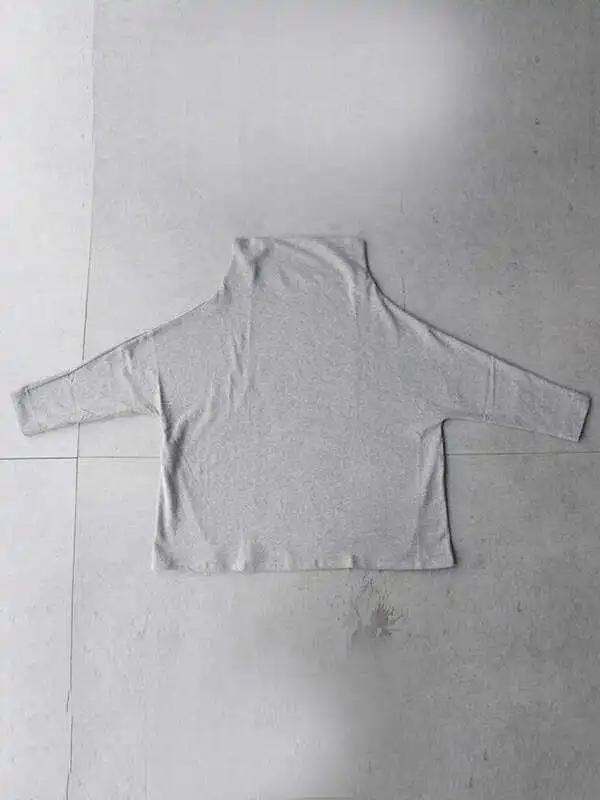 Urban Black&Gray High-Neck Long Sleeve Oversize T-Shirt