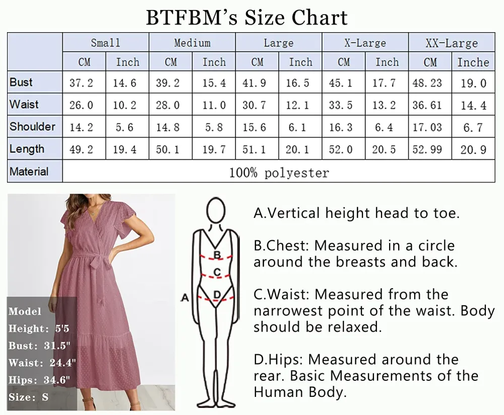 Women Summer Bohemian Floral Casual Wrap V Neck Ruffle Cap Sleeveless Belt A-Line Pleated Hem Swing Midi Sun Dress