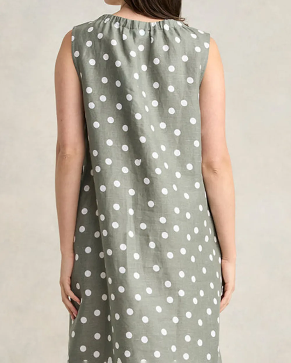 Gathered French Linen Dress