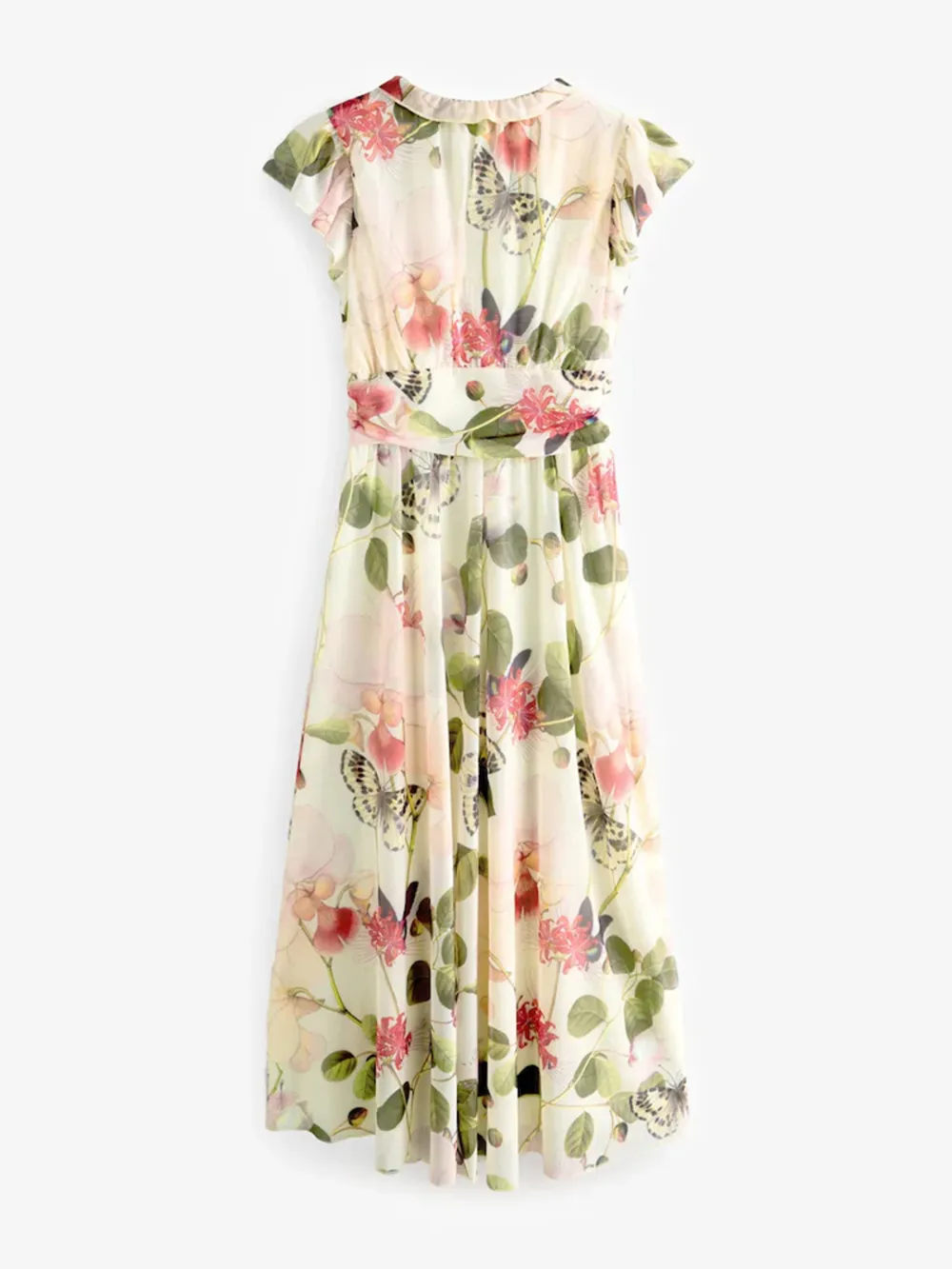 Elegant Floral Printed High-Waisted Slimming Dress