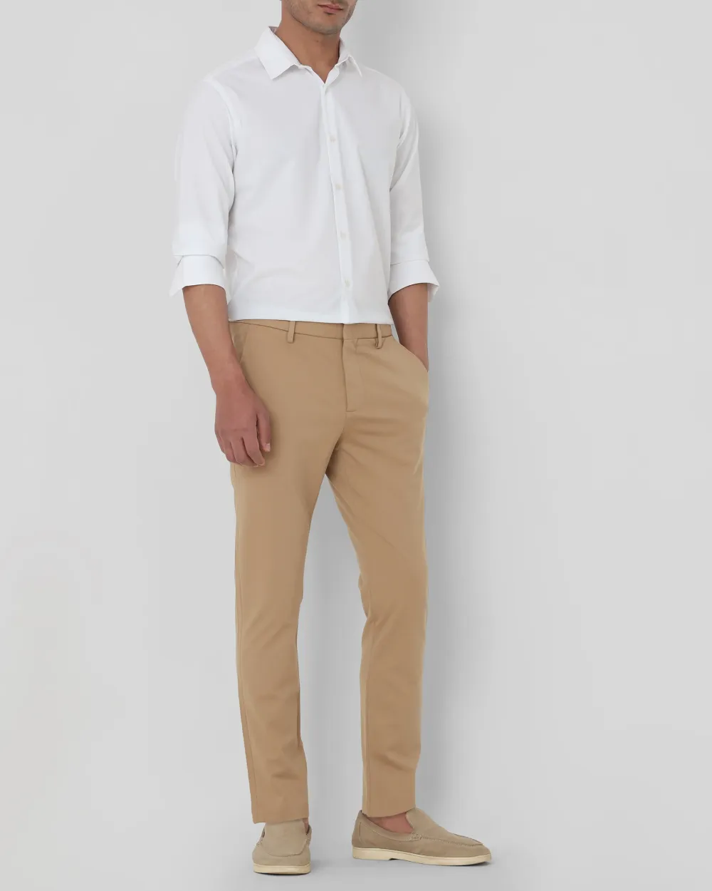 Classic Daily Slim-Fit Straight-Leg Khaki Trousers