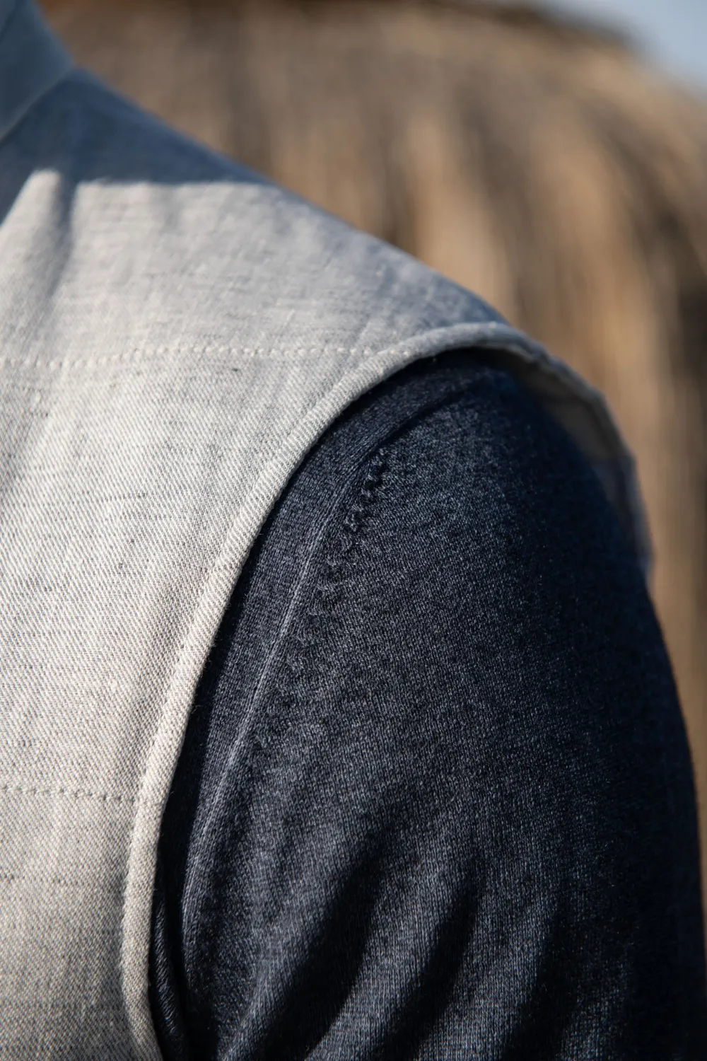 Chalk Grey Linen Vest