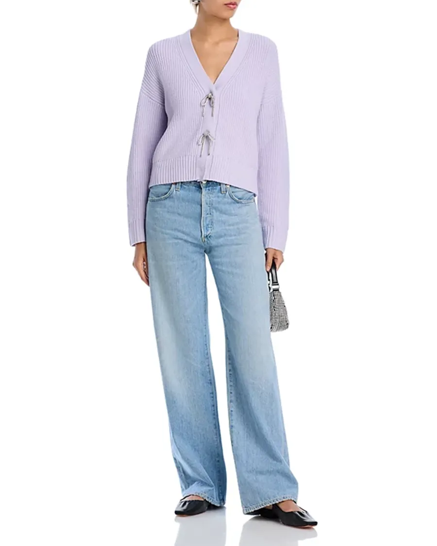 Sparkly Bow Embellished Cardigan