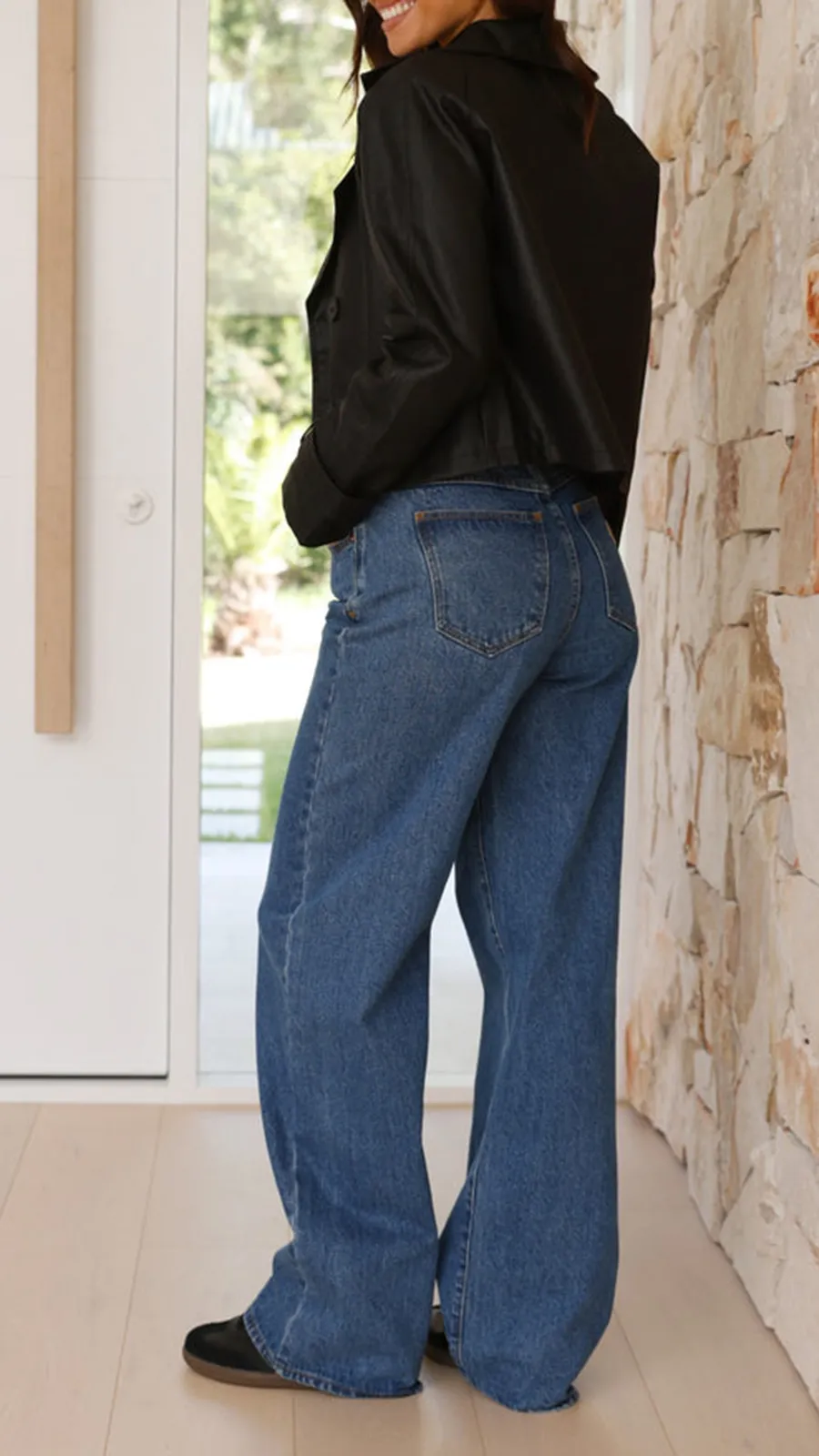 Cropped Trench Jacket - Black