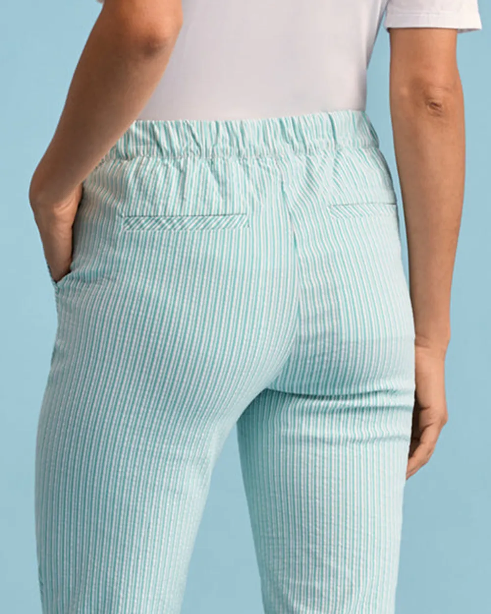 Striped Knee Length Shorts