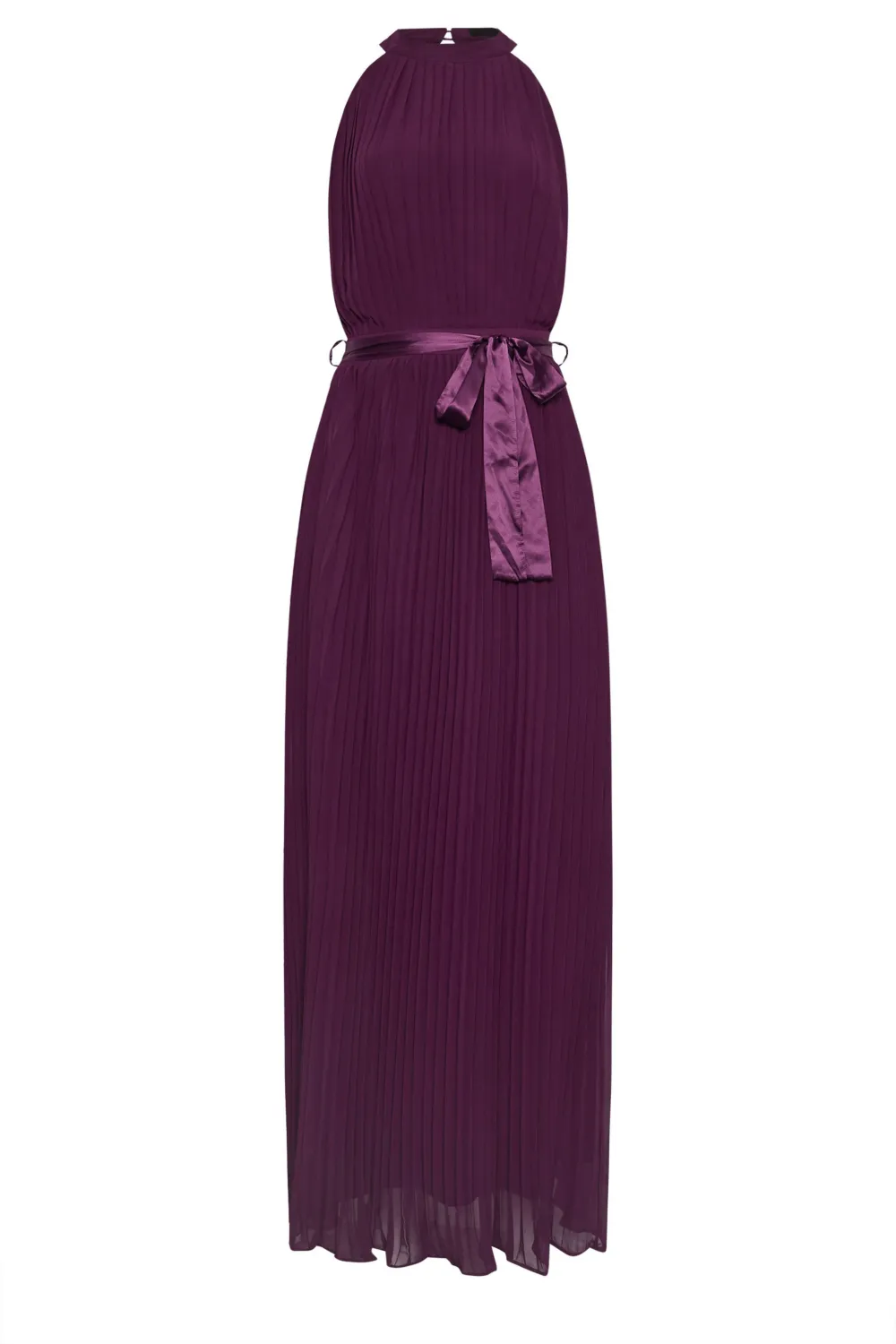 Burgundy Red Halterneck Design Maxi Dress