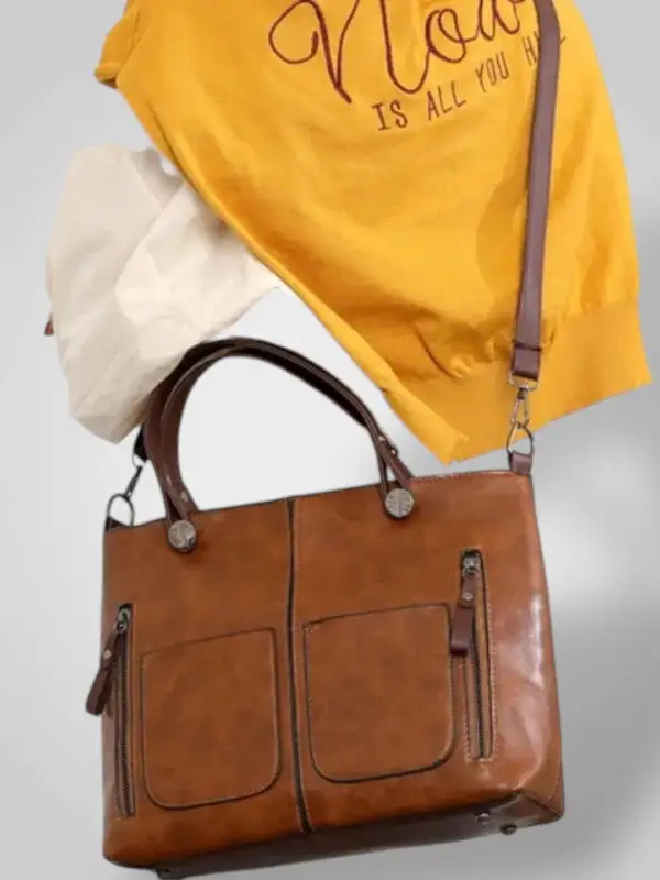 Structured Pebbled Leather Shoulder Bag