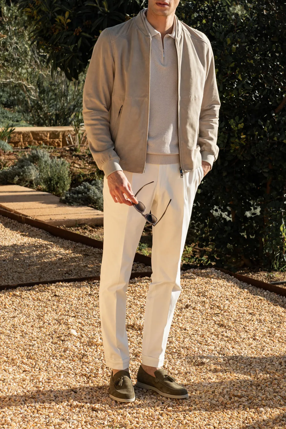 Soft Suede Bomber Jacket