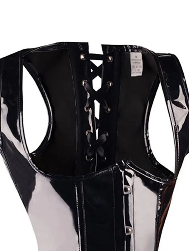 Corset Women's Corsets Office Halloween Party & Evening Black Breathable Comfortable Overbust Corset Hook & Eye Lace Up Tummy Control Tie Back Gradient Fall Winter