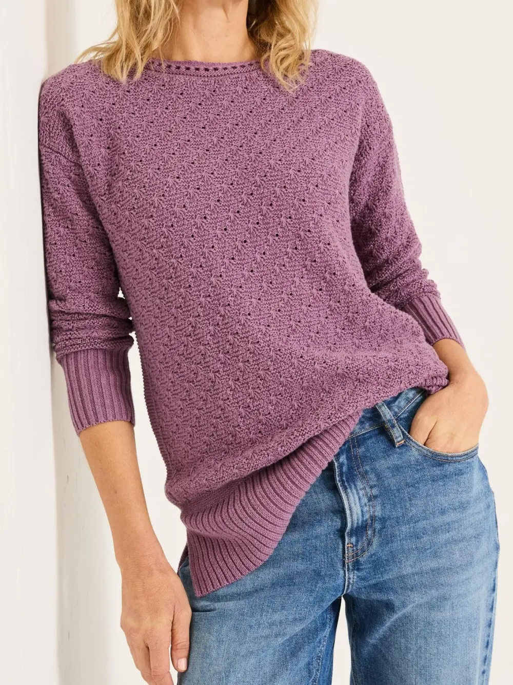 Farryn Purple Farryn Knitted 100% Cotton Knitted Jumper