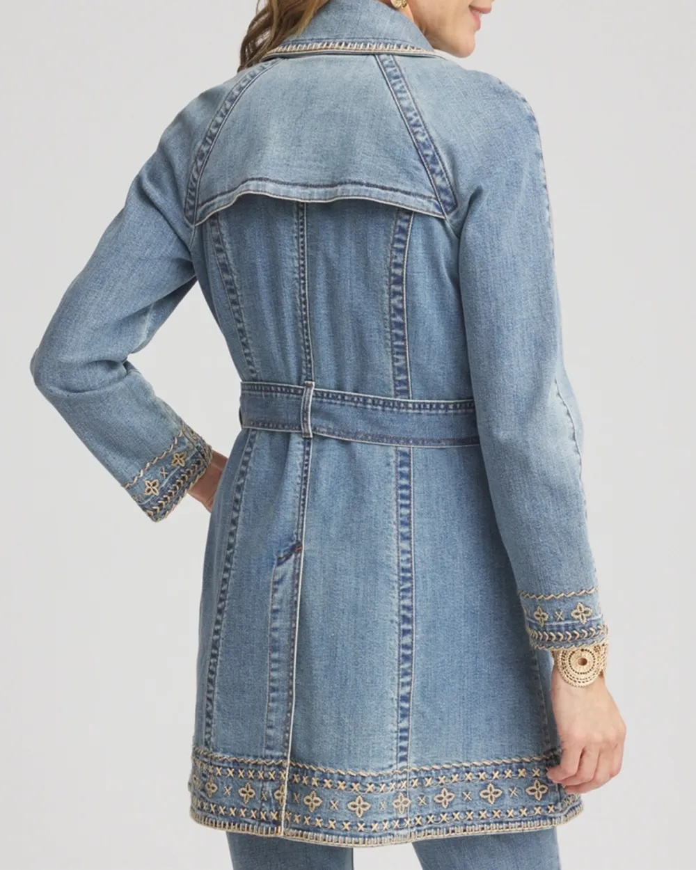 Blue Belted Denim Jacket